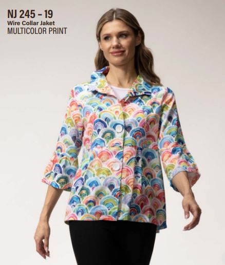 Weaves NJ 245-19 Wire Collar Jacket Multicolor Print - S 25