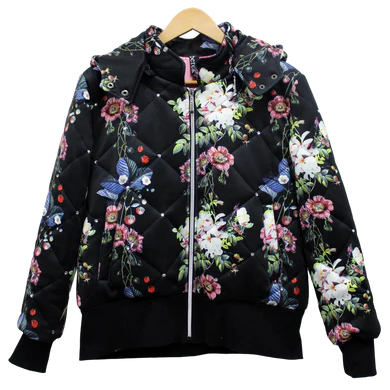 Berek Floral Diamond Trellis Bomber Jacket