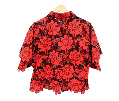 Berek Lazer Garden Shirt in Red and Black