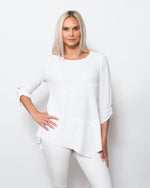 Snoskins Seersucker Knit V-Neck Boyfriend Contrast Thread Style 66614-24S