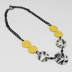 Sylca Yellow Retro Resin Statement Necklace SD23N63