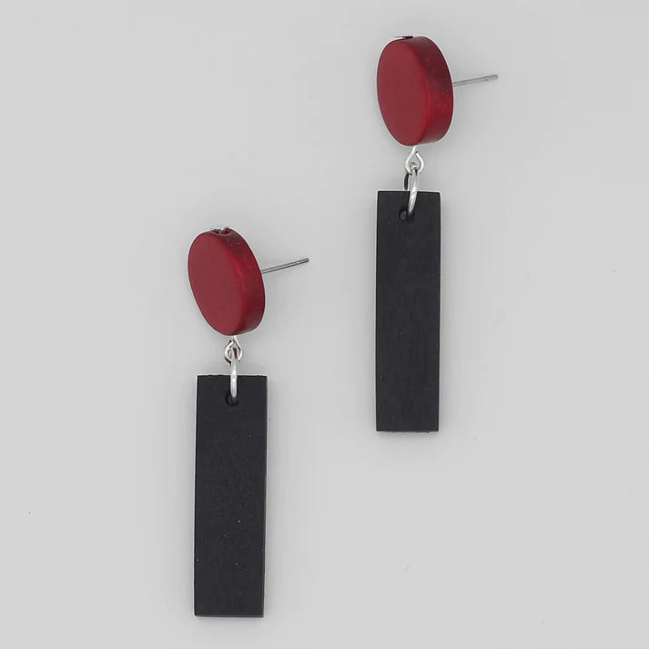 Sylca Anya Wood Dangle Statement Earring SD24E01