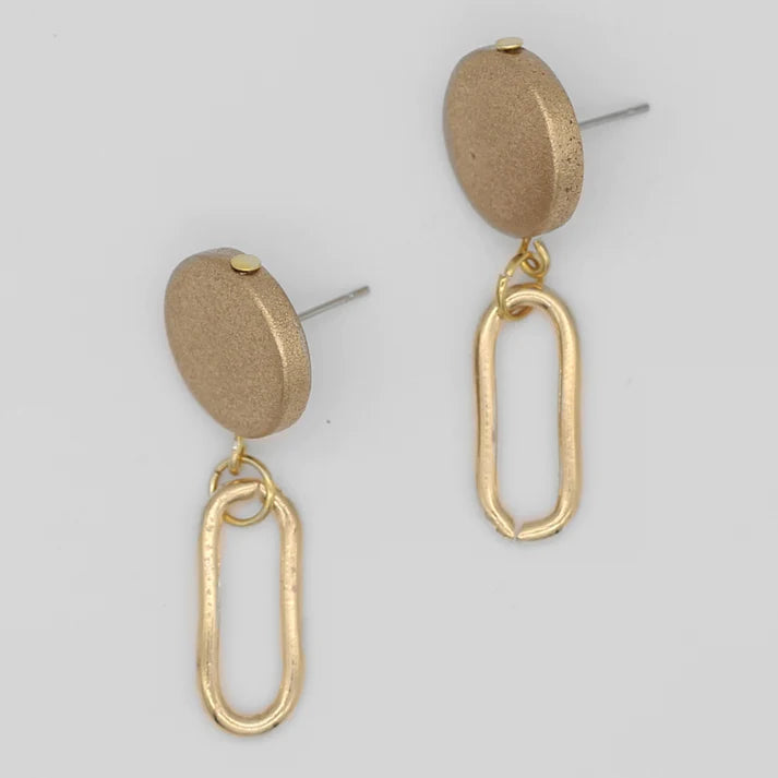 Sylca Kolly Gold Link Dangle Earring SD24E02