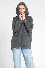 LOOK BY M Hooded Open Lapel Coat SM936