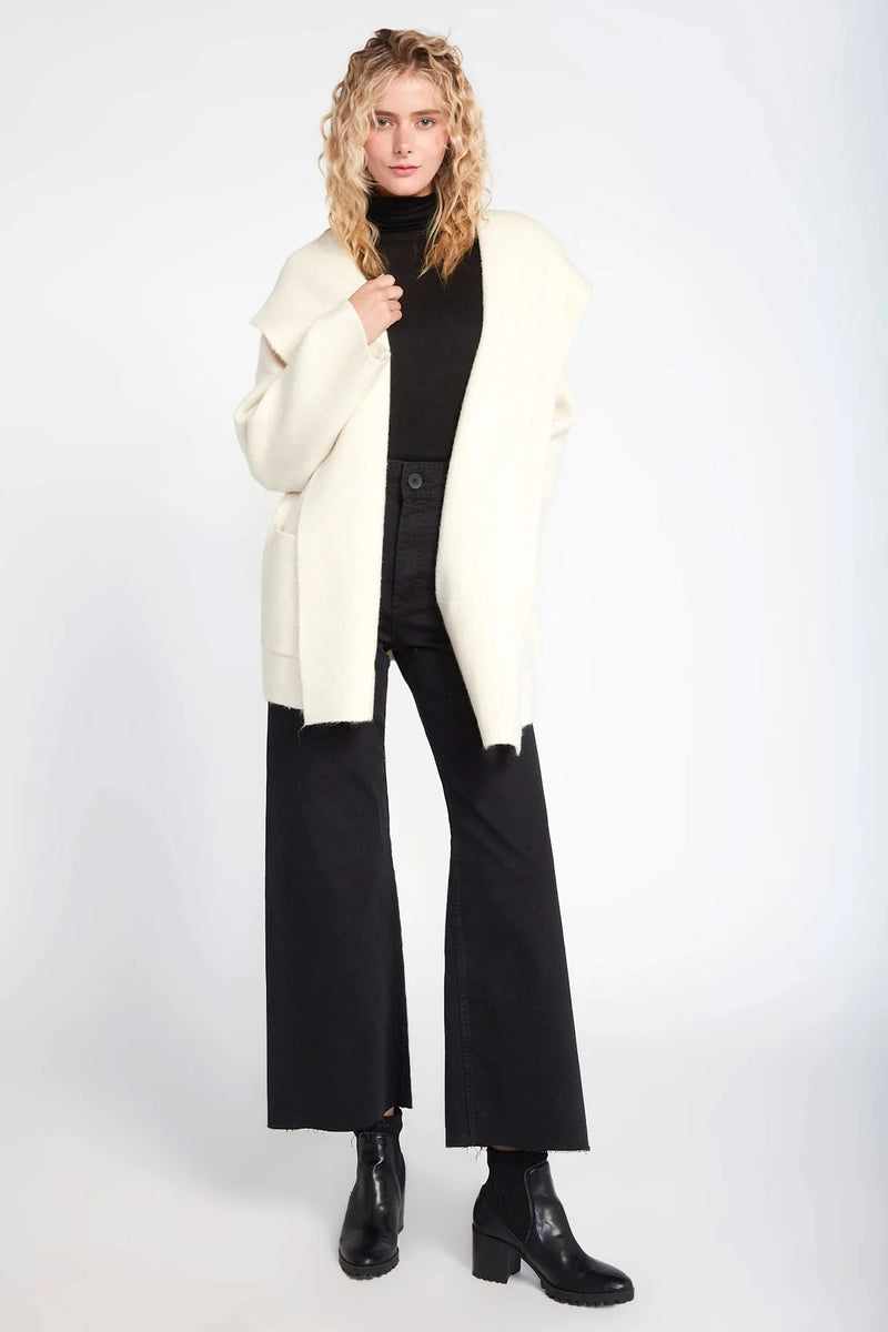 LOOK BY M Hooded Open Lapel Coat SM936