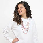 Sylca Red and White Marbled Anika Necklace Style TG22N01