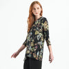 Clara Sun Woo Side Vent Kerchief Hem Tunic - Leaf Colorburst