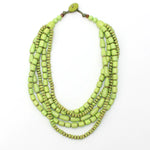 Sylca Lime Multi Strand Wood Jordana Necklace Style UN21N24