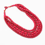 Sylca Raspberry Multi Strand Wood Jordana Necklace Style UN21N24