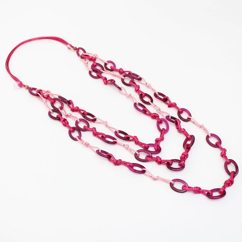 Sylca Knotted Fuchsia Sienna Necklace Style UN21N26