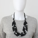 Sylca Black Multi Strand Cecilia Necklace Style UN22N17