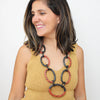 Sylca Sunset Orange Aubrey Link Necklace Style UN22N21