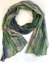 Lua Watercolor Silk Scarf SC1000 #396 Olive & Deep Blue