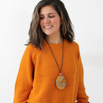 Sylca Orange and Gold Fall Feeling Necklace Style ZA22N15