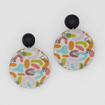 Sylca Multi Color Rainbow Decoupage Earrings Style ZA23E04