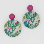 Sylca Cactus Decoupage Earrings Style ZA23E05