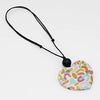 Sylca Multi Color Rainbow Heart Pendant Necklace Style ZA23N04