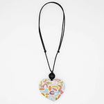 Sylca Multi Color Rainbow Heart Pendant Necklace Style ZA23N04