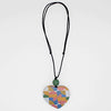 Sylca Multi Color Geometric Heart Pendant Necklace Style ZA23N02