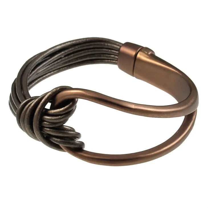 Origin Matt Magnetic Bracelet Knot Leather Style 6065