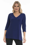 Alisha D Travelwear V Neck 3/4 Sleeve Straight Hem Top Style ADT-85