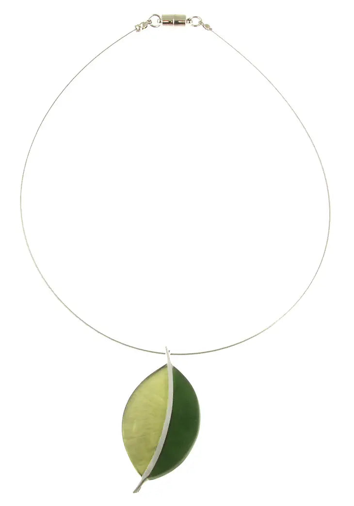 Origin 2Tone Leaf Pendant Necklace Style 2235