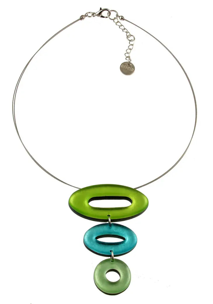 Origin Hollow Ovals 3Drop Necklace Style540