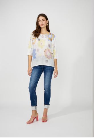 Frank Lyman Floral Print Relaxed Fit Style 256795u S25