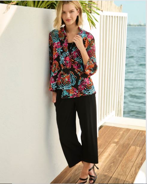 Frank Lyman Floral Embroidered Hip-length Style 256278 S25