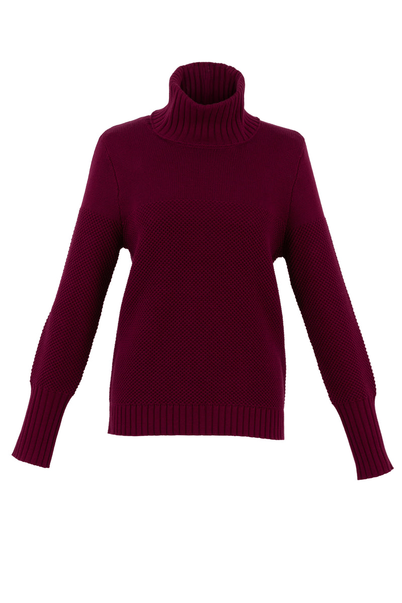 Marble Sweater 7203_205 Wine