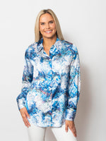 Snoskins Printed Charmeuse Button Shirt 88594-25S