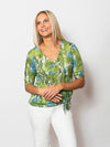 SnoSkins Printed Crinkle Mesh Sweetheart ButtonBlouse 89593-25S