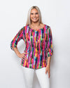 SnoSkins Printed Crinkle Mesh Twist Front with Short sleeve 89610-24S