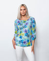 FINAL SALE SnoSkins Printed Crinkle Mesh Twist Front with Short sleeve 89610-24S