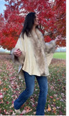 Ellyndale Fur Collar Shawl Warm Cardigan solid color ESH-193879