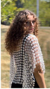 Ellyndale Lace Poncho with all over Pearls attached