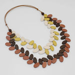 Sylca Giada Cocoa Cream Dual Strand Necklace BP23N15 BROWN