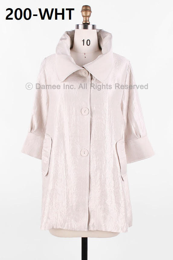 DAMEE Long Swing jacket style 200-Pearl White