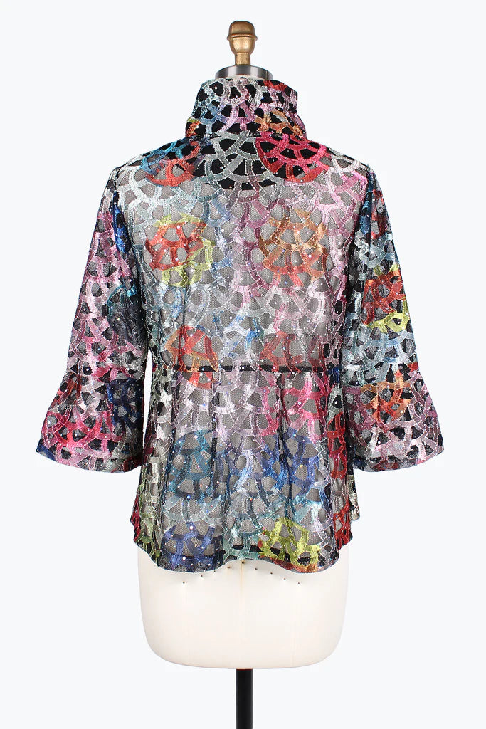 Damee Holographic Scale Mesh Short Jacket 400-MLT