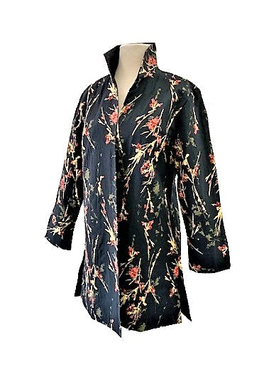 Grace Chuang Jacket JA 1417-2875 Long orchid flower print