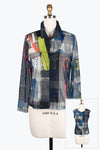 Damee twin set jacket collarge art denim mesh style 31416-GRY