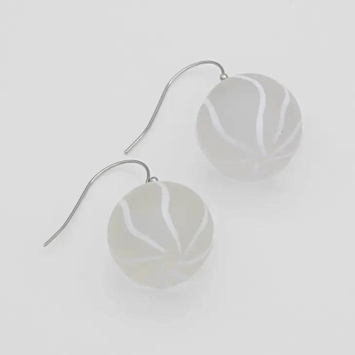 Sylca White Frosted Quinci Earrings LS23E12 WHITE