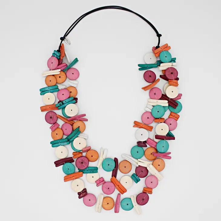 Sylca Multi Triple Strand Elaine Necklace BP23N20 MULTI