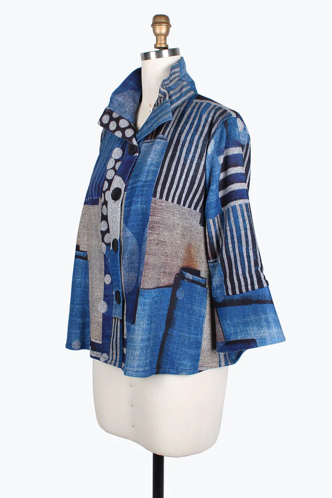 Damee Circles & Stripes Jacket 4769-BLU