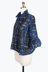 Damee Ruffle & Puffy Sleeve short jacket 4804-BLU