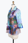 Damee Watercolor art double collar jacket 4810-Purple