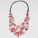 Sylca Pink Multi Strand Orah Necklace BP23N07 PINK