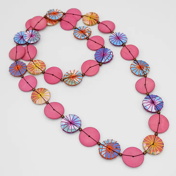 Sylca Multi Color Nisha Necklace BP23N03 PINK