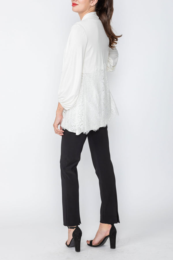 IC Lace Cardigan 5320J, White, Black