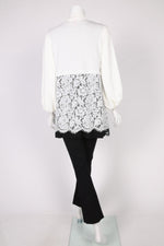 IC Lace Cardigan 5320J, White, Black